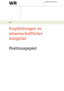 Empfehlungen zu wissenschaftlicher Integrität