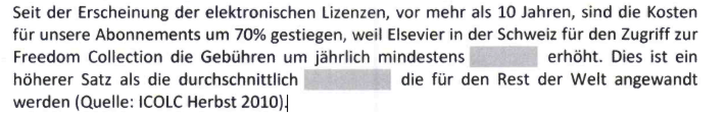 Konkrete Preissteigerung anonymisiert durch den ETH-Rat